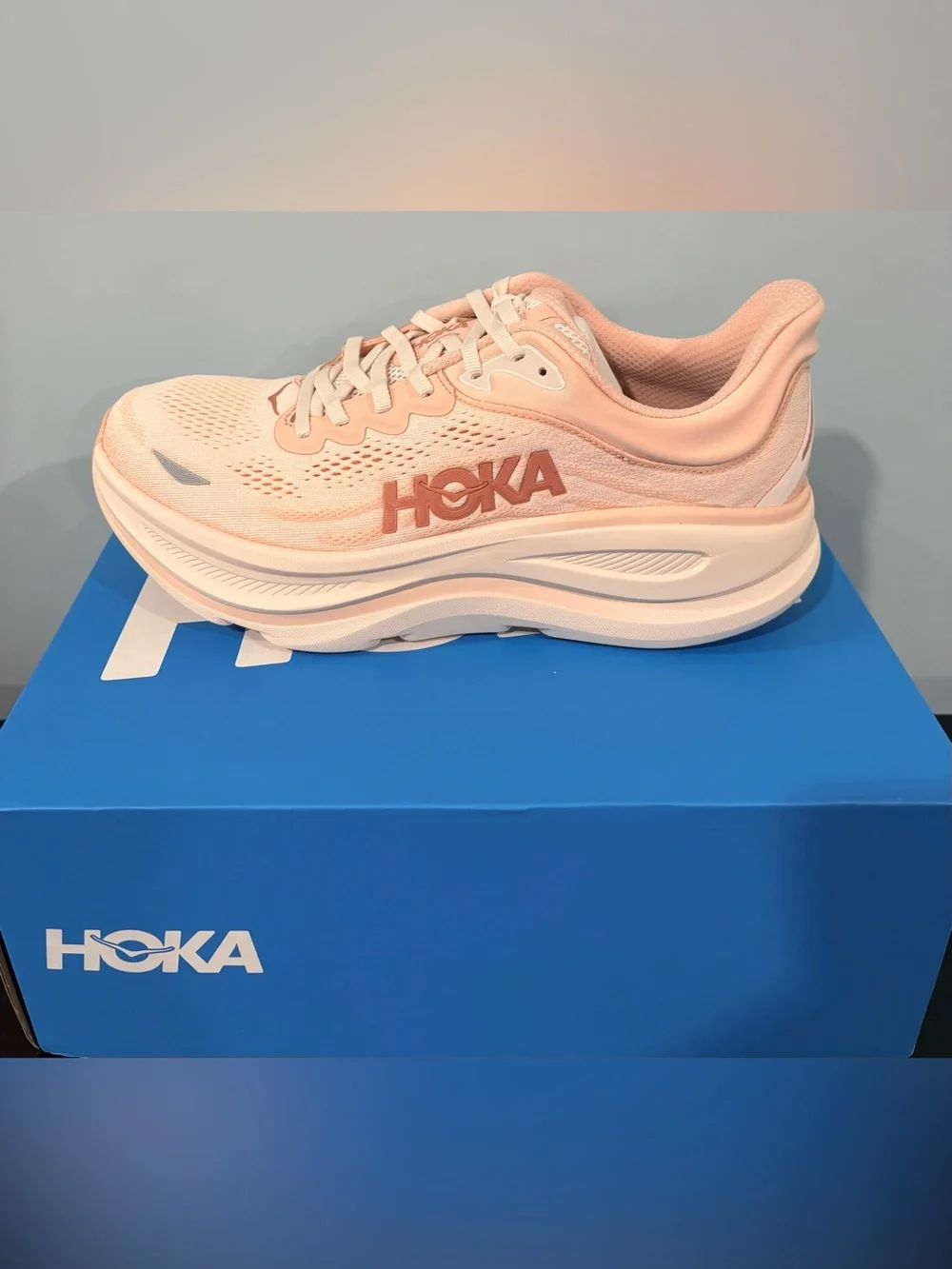 Hoka Women's Bondi 9 Running Sneakers | Color:Vanilla/Birch | size: 10b